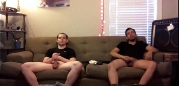  These two dudes owed me, so I secretly filmed them jerking off. They have no idea